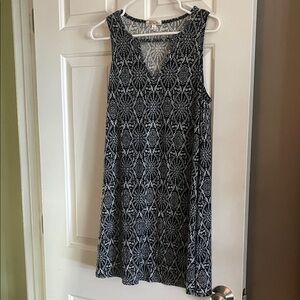 Nine Britton Black/Blue  and White Sleeveless Mini Dress